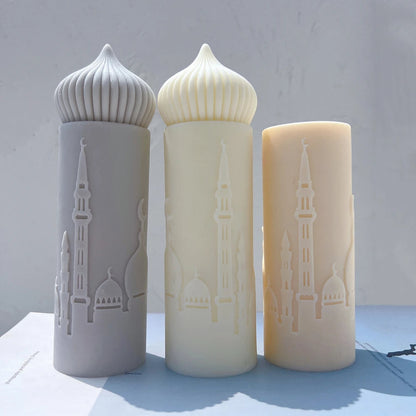 Islamic Mosque Silhouette Ramadan Pillar Candle Silicone Mould