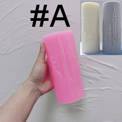 Islamic Mosque Silhouette Ramadan Pillar Candle Silicone Mould