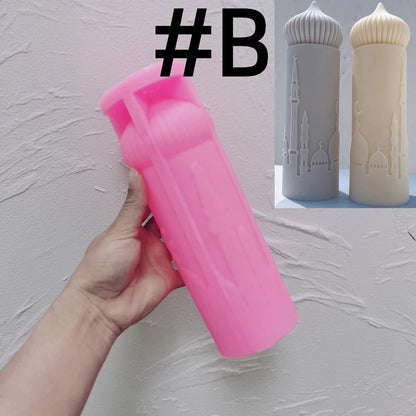 Islamic Mosque Silhouette Ramadan Pillar Candle Silicone Mould