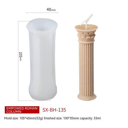 Retro Roman Column Candle Silicone Mould