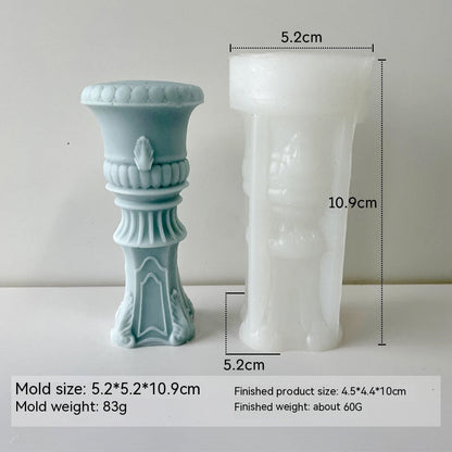 Retro Roman Column Candle Silicone Mould